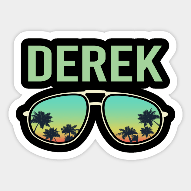 Cool Glasses - Derek Name Sticker by songuk